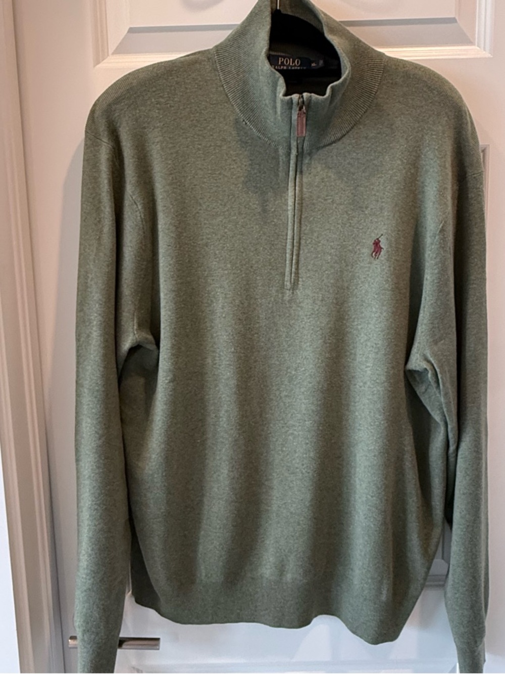 Ralph Lauren Men's Half-Zip Sweater in Sage Green